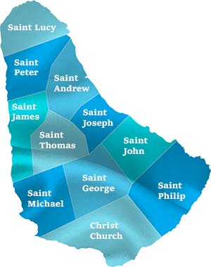 Map Of Barbados Parishes 